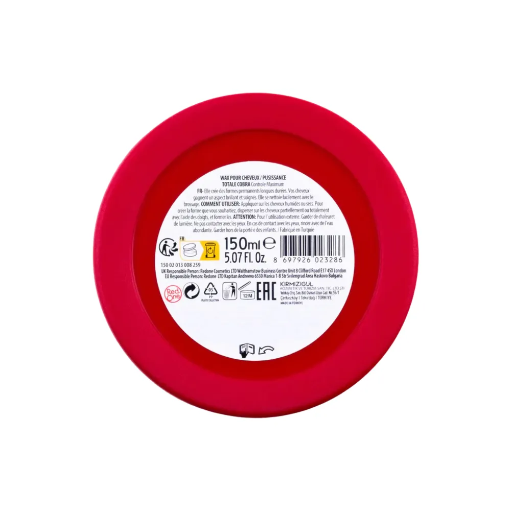 Red One Hair Styling Aqua Hair Gel Wax Cobra 150ml - Imagen 4